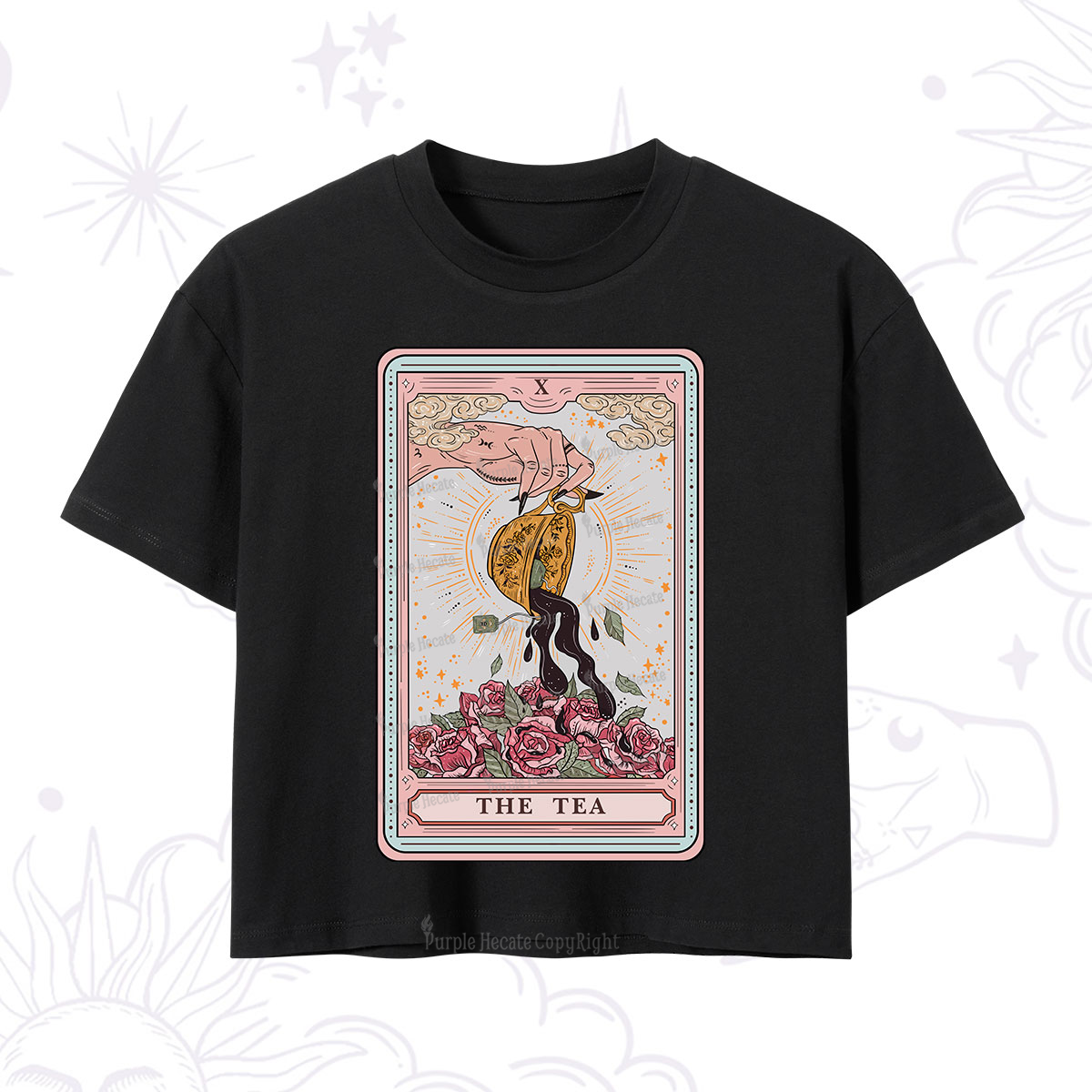 Purplehecate The Tea Food Tarot Card Crop T-Shirt