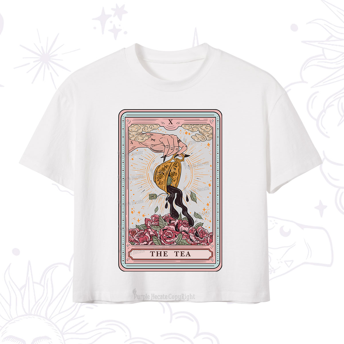 Purplehecate The Tea Food Tarot Card Crop T-Shirt