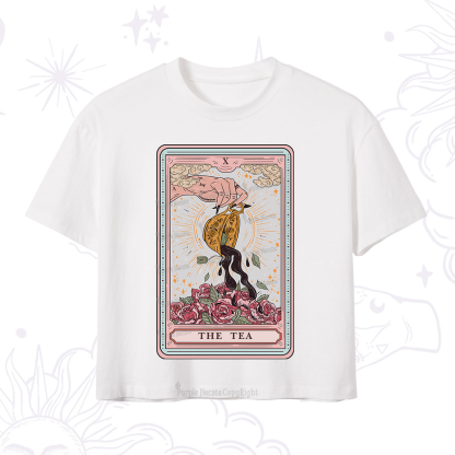 Purplehecate The Tea Food Tarot Card Crop T-Shirt
