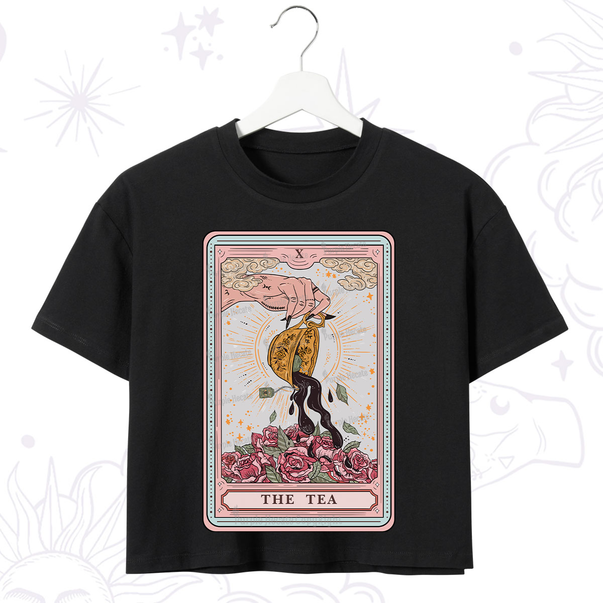 Purplehecate The Tea Food Tarot Card Crop T-Shirt