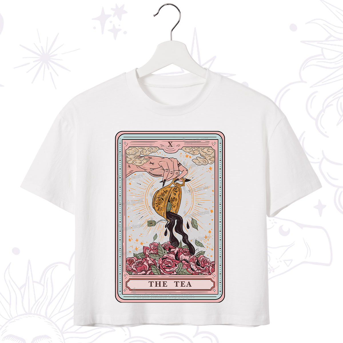 Purplehecate The Tea Food Tarot Card Crop T-Shirt