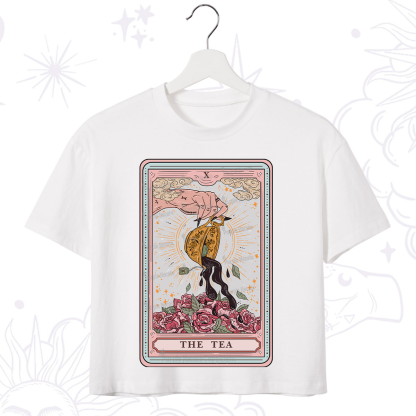 Purplehecate The Tea Food Tarot Card Crop T-Shirt