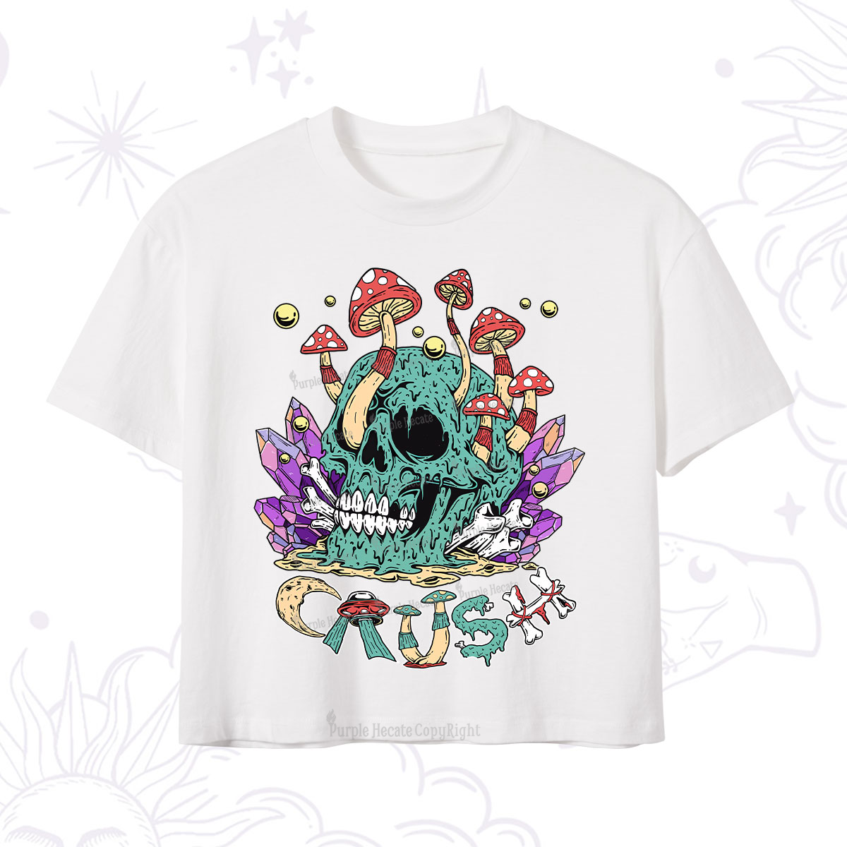 Purplehecate Magic Skeleton Crop T-Shirt