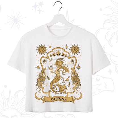 Purplehecate Capricorn' Astral Mirage Zodiac Crop T-Shirt