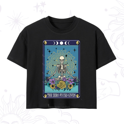 Purplehecate The Zero Fucks Given Tarot Crop T-Shirt