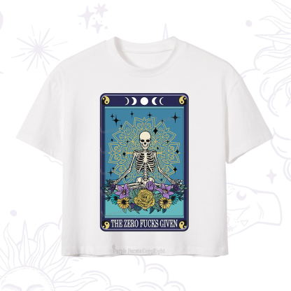 Purplehecate The Zero Fucks Given Tarot Crop T-Shirt
