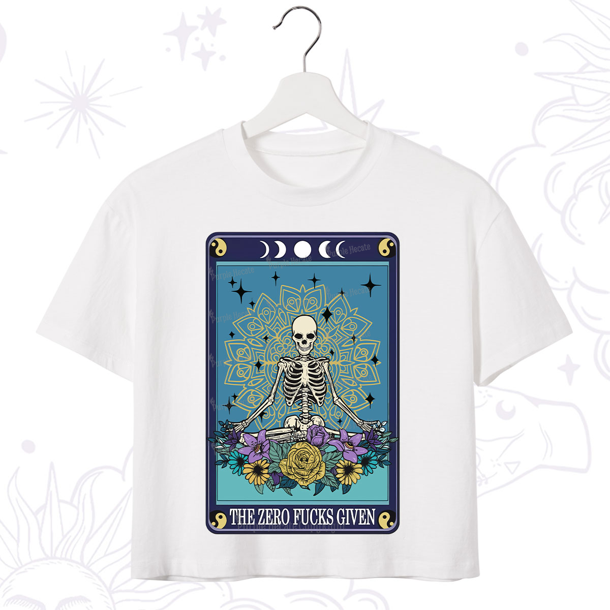 Purplehecate The Zero Fucks Given Tarot Crop T-Shirt
