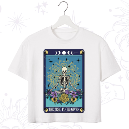Purplehecate The Zero Fucks Given Tarot Crop T-Shirt