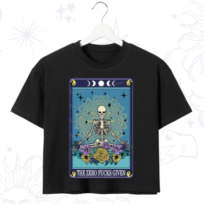Purplehecate The Zero Fucks Given Tarot Crop T-Shirt