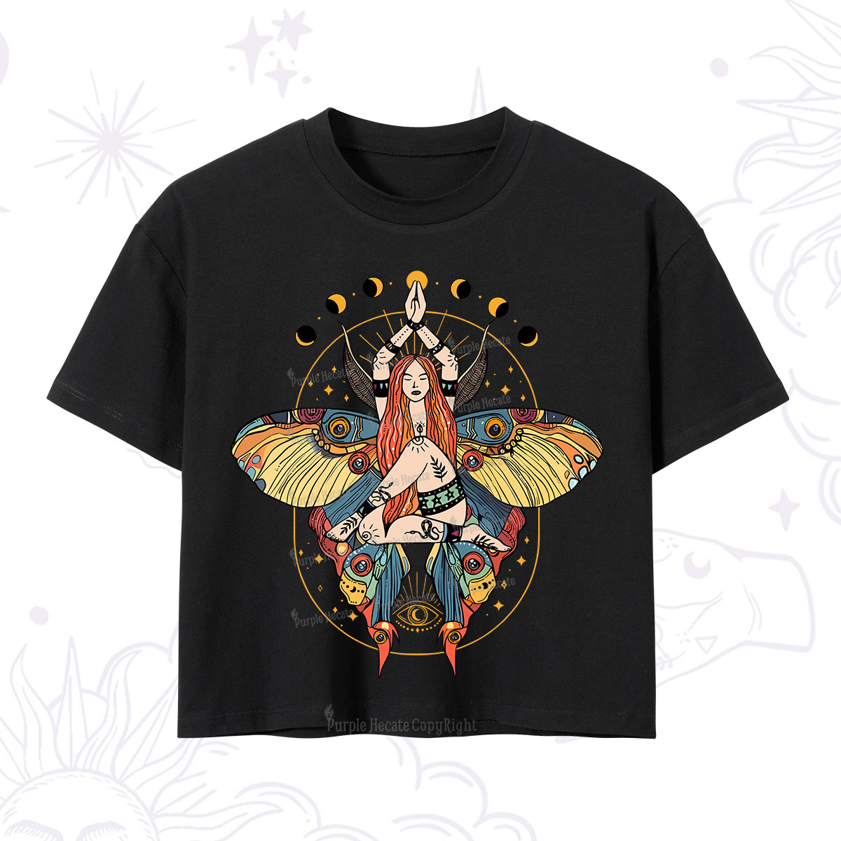Purplehecate Luna Moth Crop T-Shirt