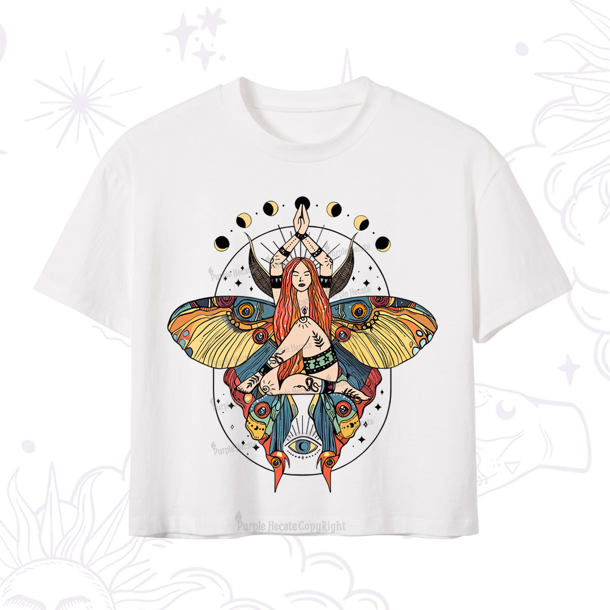 Purplehecate Luna Moth Crop T-Shirt