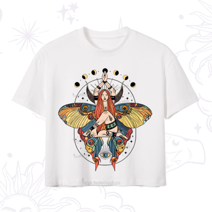 Purplehecate Luna Moth Crop T-Shirt