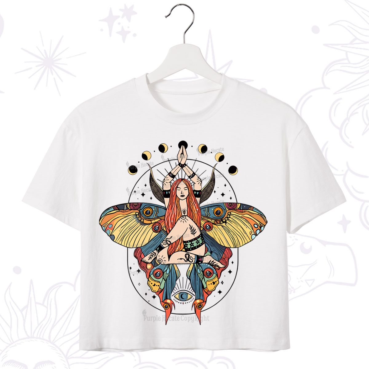 Purplehecate Luna Moth Crop T-Shirt