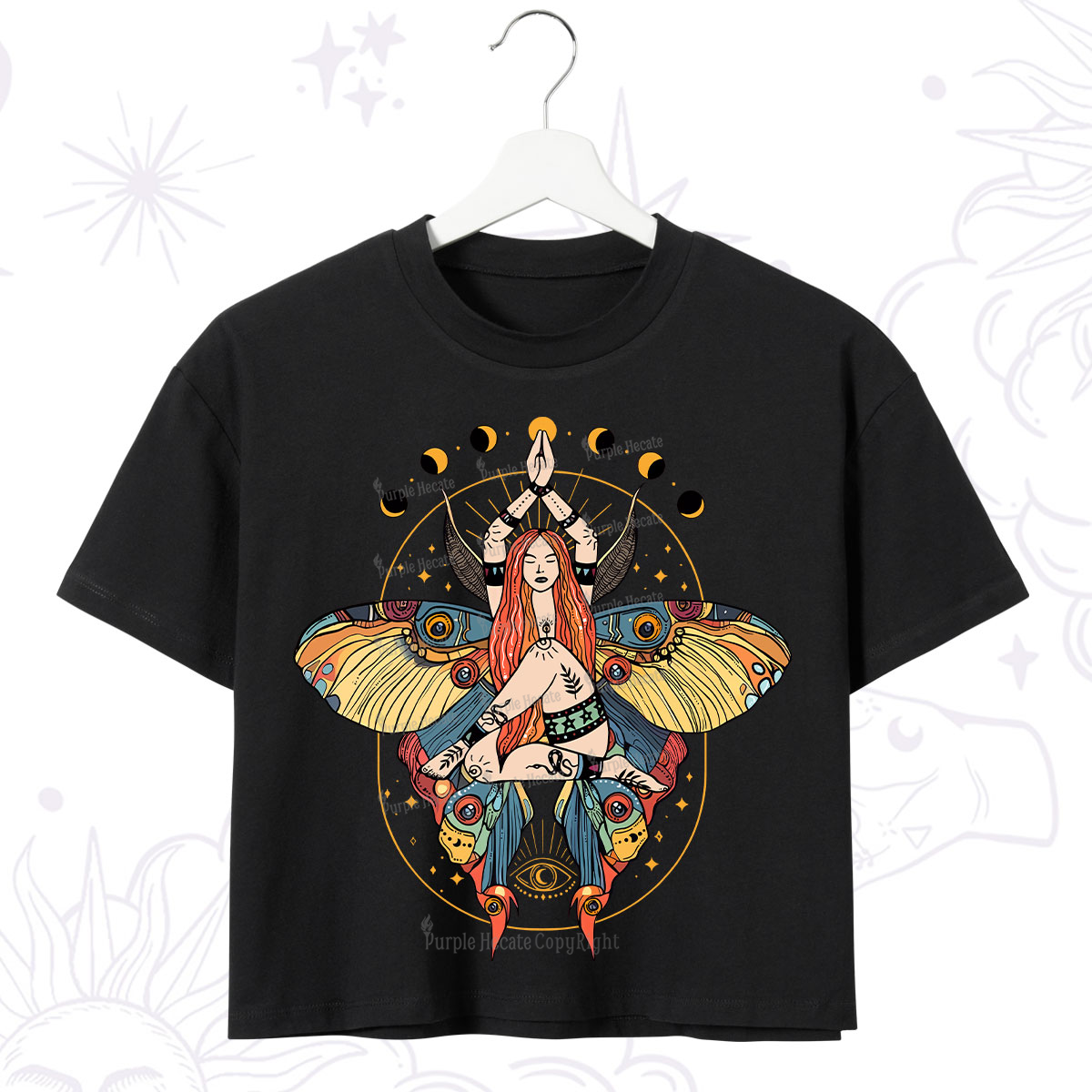 Purplehecate Luna Moth Crop T-Shirt