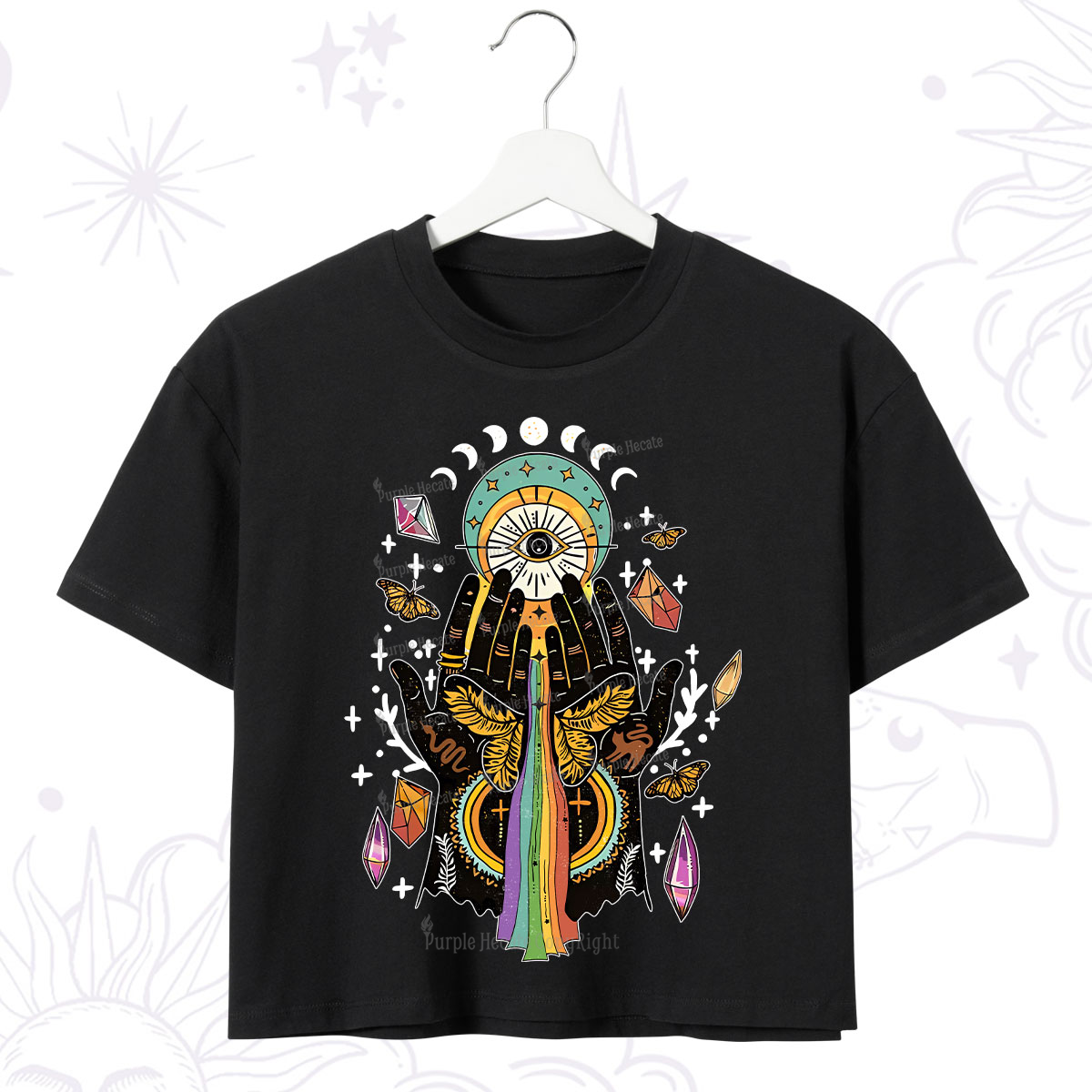 Purplehecate Mystical Witchy Hands Crop T-Shirt