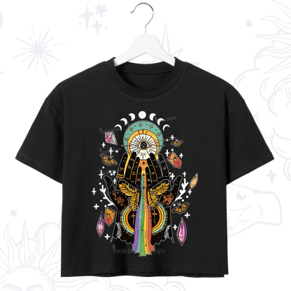 Purplehecate Mystical Witchy Hands Crop T-Shirt