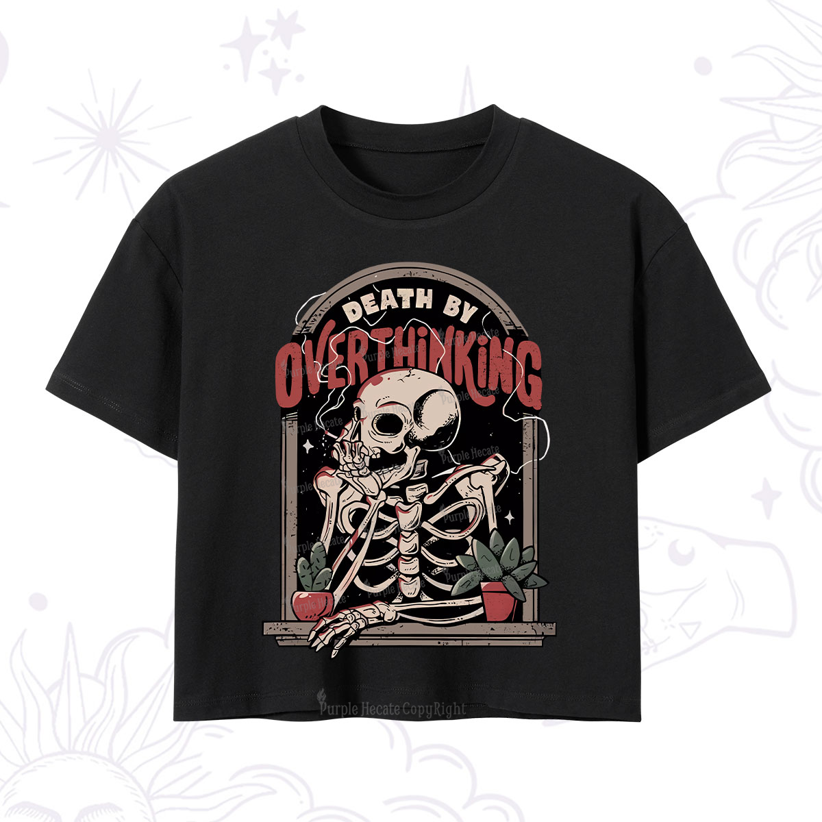 Purplehecate Death By Overthinking Crop T-Shirt
