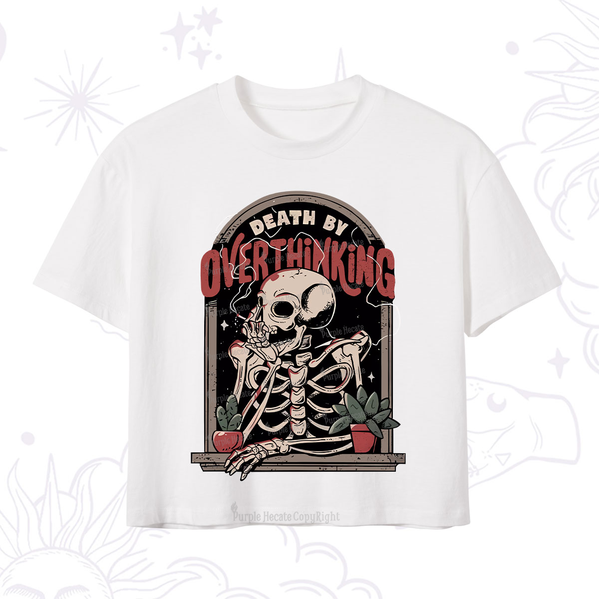 Purplehecate Death By Overthinking Crop T-Shirt