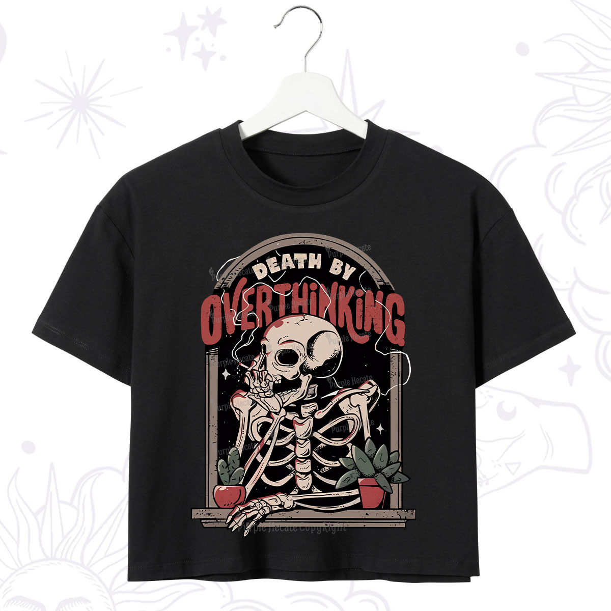 Purplehecate Death By Overthinking Crop T-Shirt