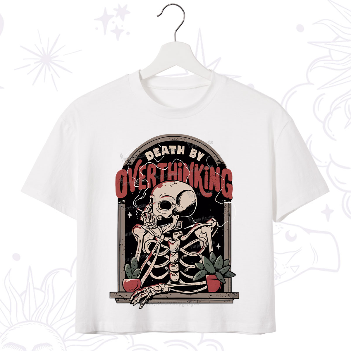 Purplehecate Death By Overthinking Crop T-Shirt
