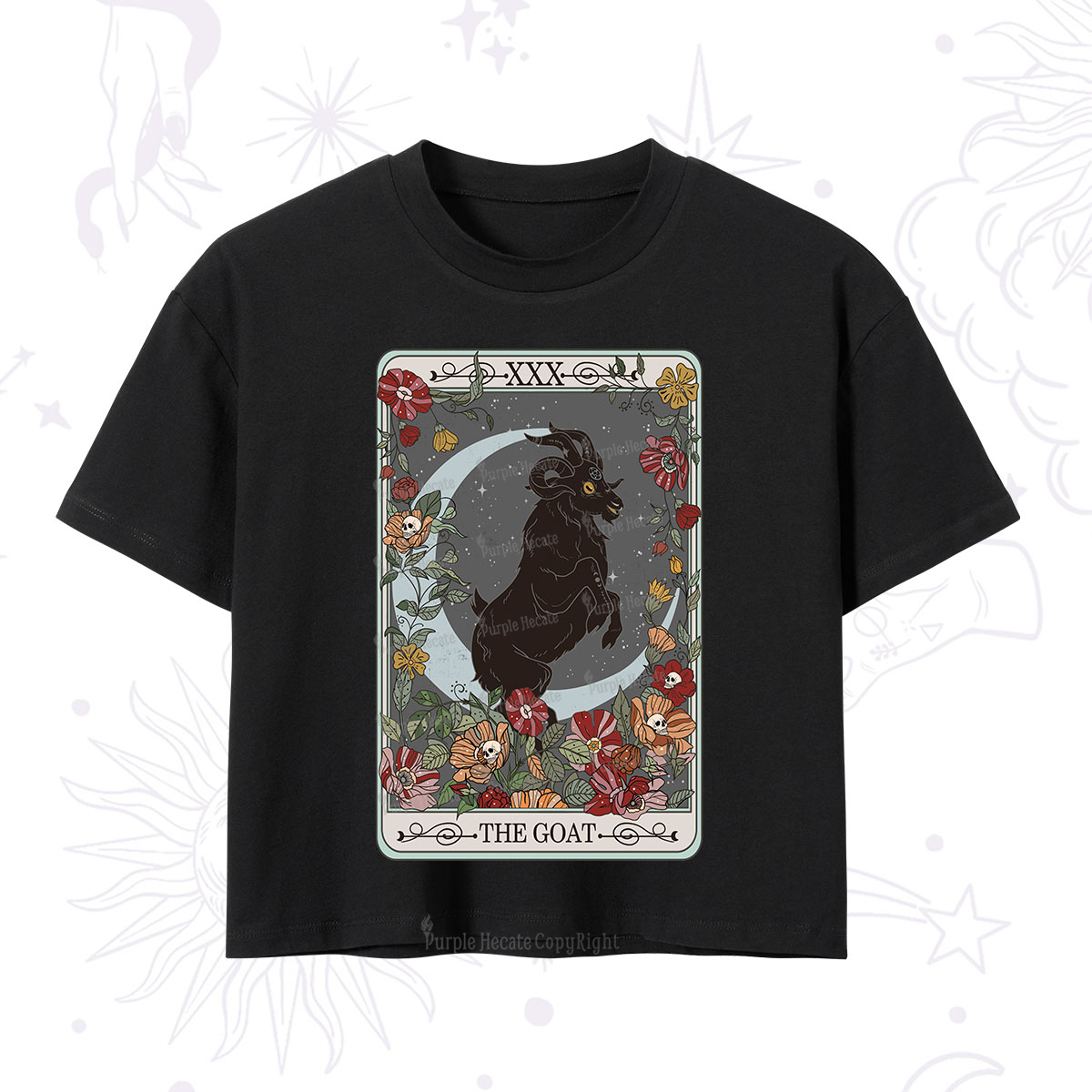 Purplehecate The Goat Tarot Card Crop T-Shirt