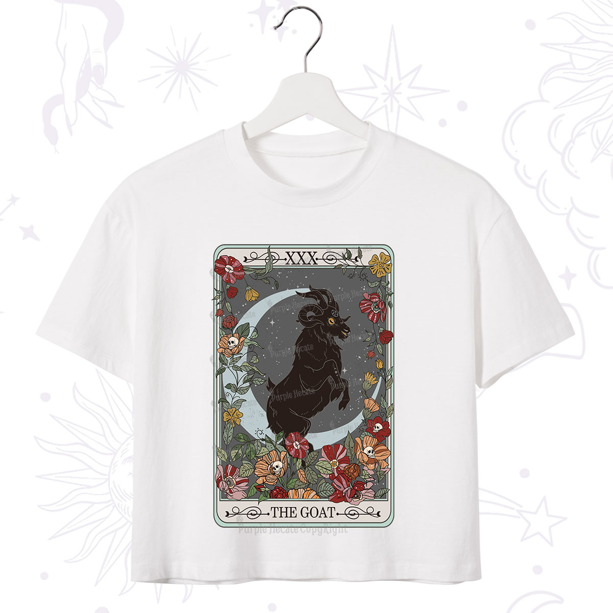 Purplehecate The Goat Tarot Card Crop T-Shirt