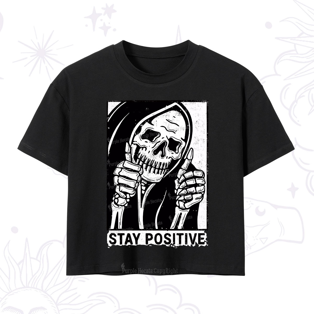 Purplehecate Stay Positive Crop T-Shirt
