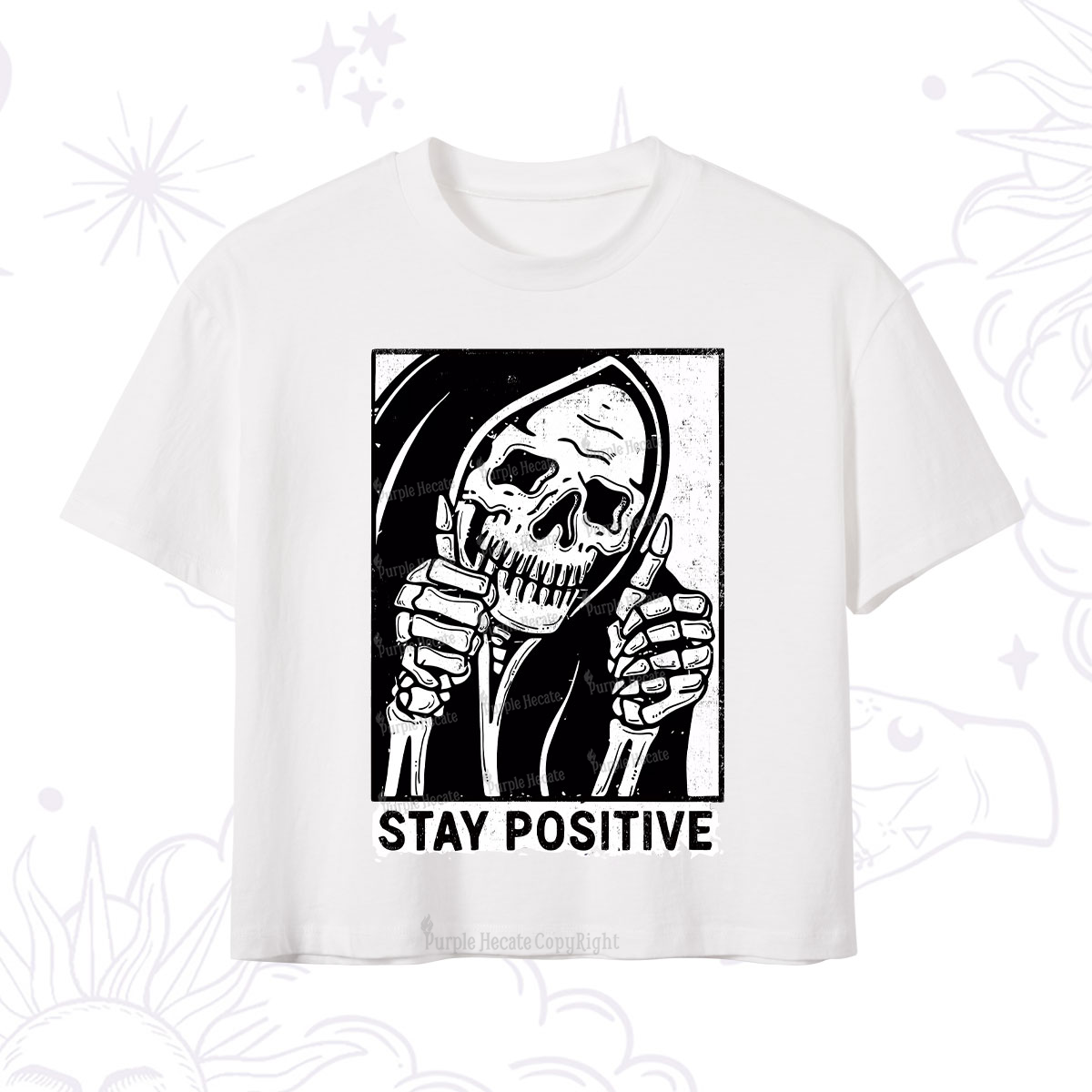 Purplehecate Stay Positive Crop T-Shirt