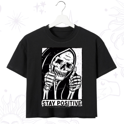Purplehecate Stay Positive Crop T-Shirt