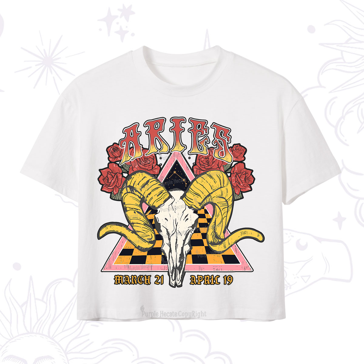 Purplehecate Aries Crew Zodiac Crop T-Shirt