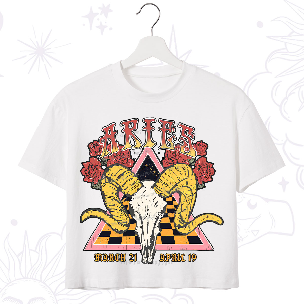 Purplehecate Aries Crew Zodiac Crop T-Shirt