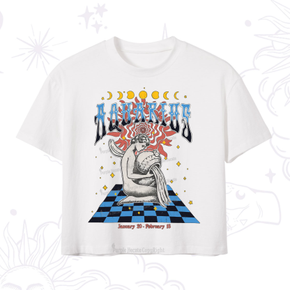 Purplehecate Aquarius Crew Zodiac Crop T-Shirt