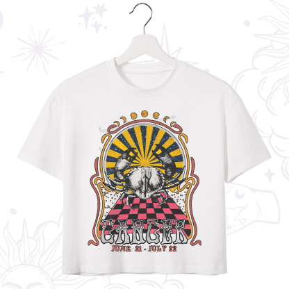 Purplehecate Cancer Crew Zodiac Crop T-Shirt