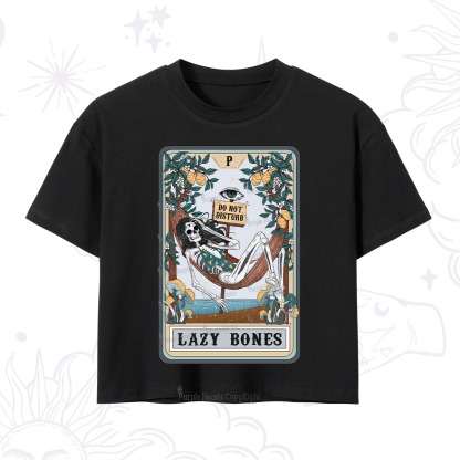 Purplehecate The Lazy Bones Tarot Crop T-Shirt