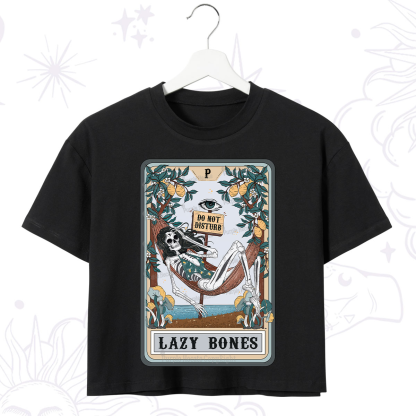 Purplehecate The Lazy Bones Tarot Crop T-Shirt