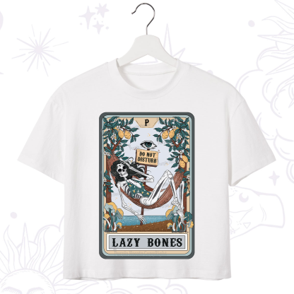 Purplehecate The Lazy Bones Tarot Crop T-Shirt