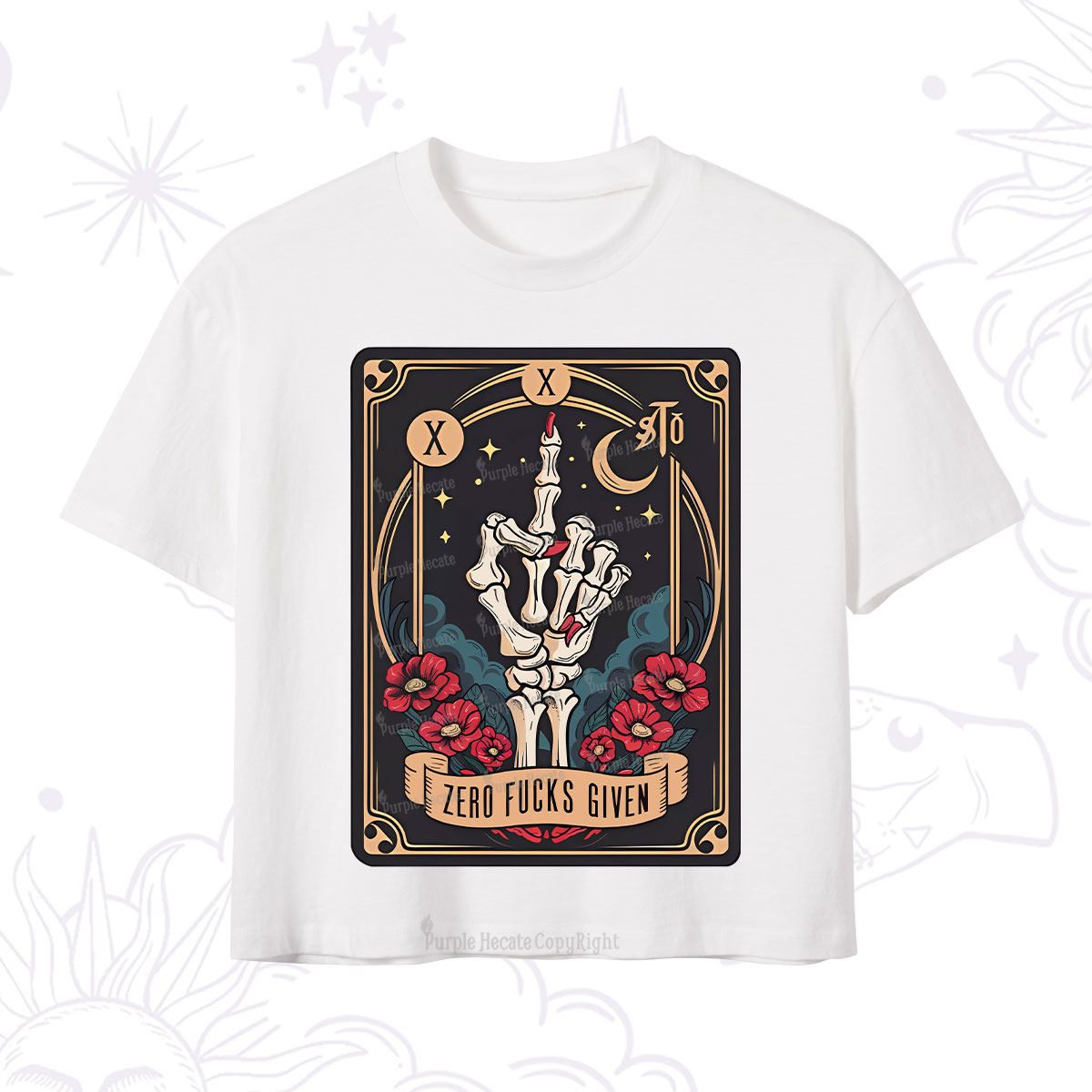 Purplehecate The Zero Fucks Given Crop T-Shirt