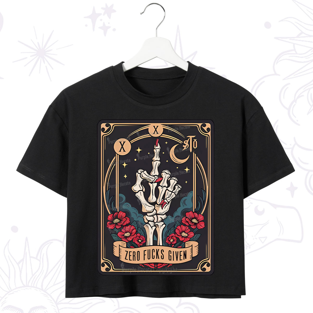 Purplehecate The Zero Fucks Given Crop T-Shirt