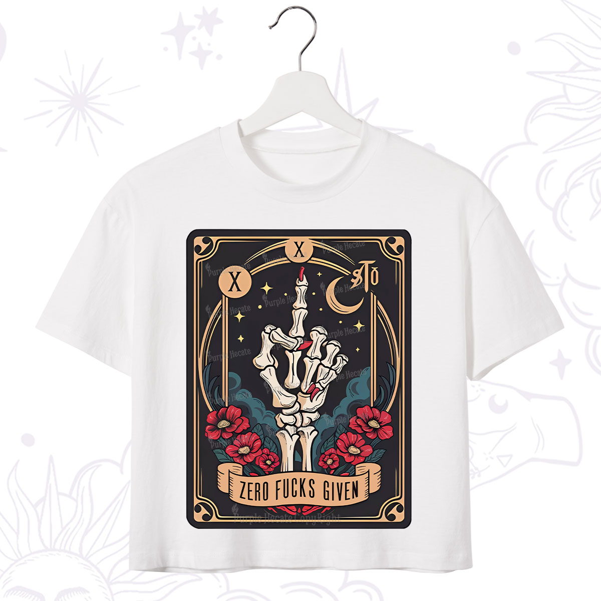 Purplehecate The Zero Fucks Given Crop T-Shirt
