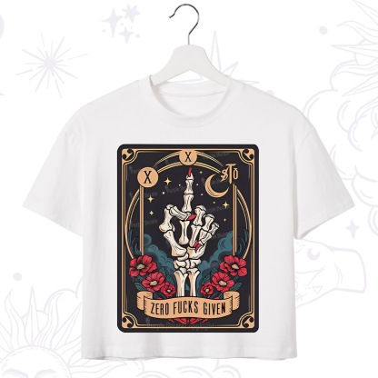 Purplehecate The Zero Fucks Given Crop T-Shirt