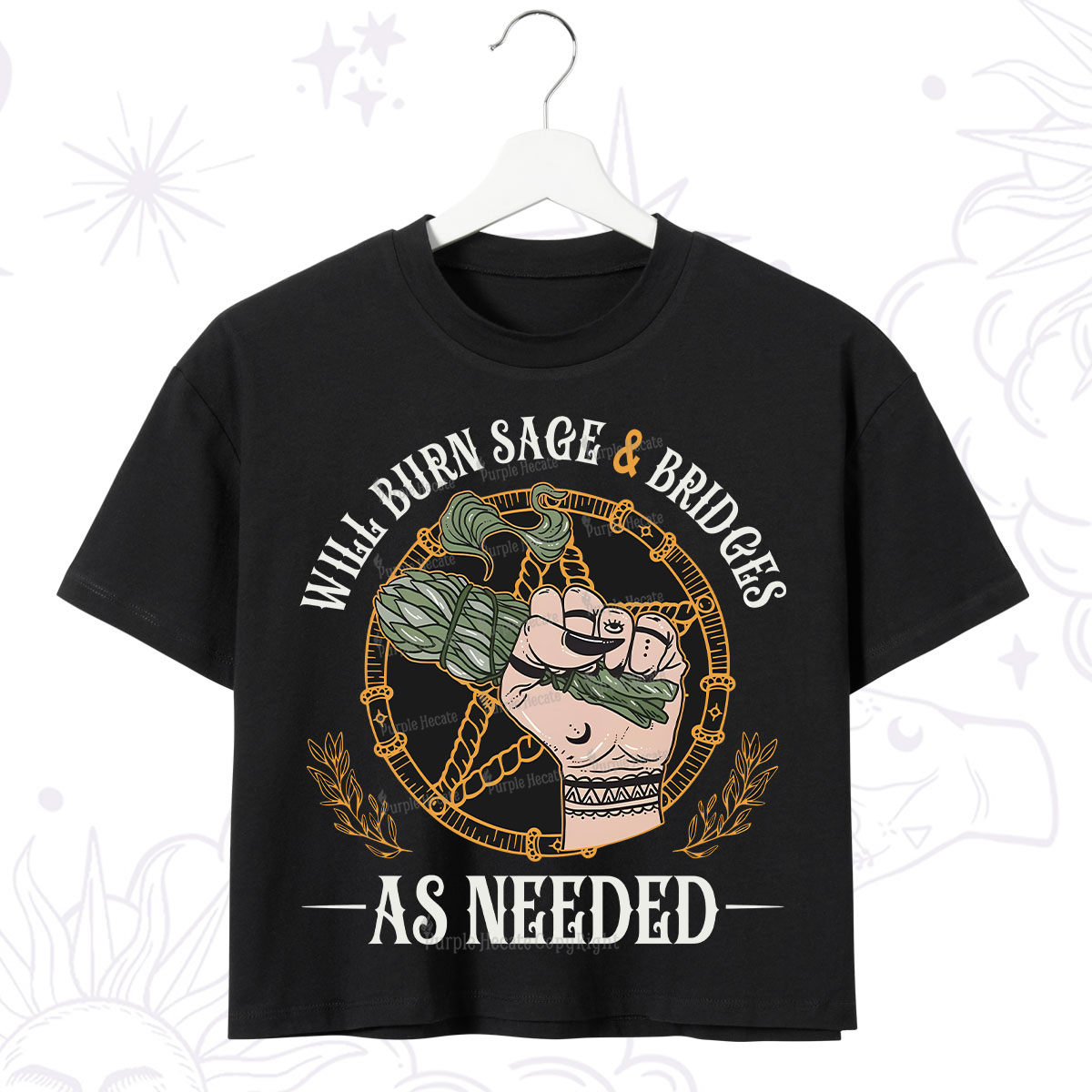 Purplehecate Will Burn Sage And Bridges Crop T-Shirt