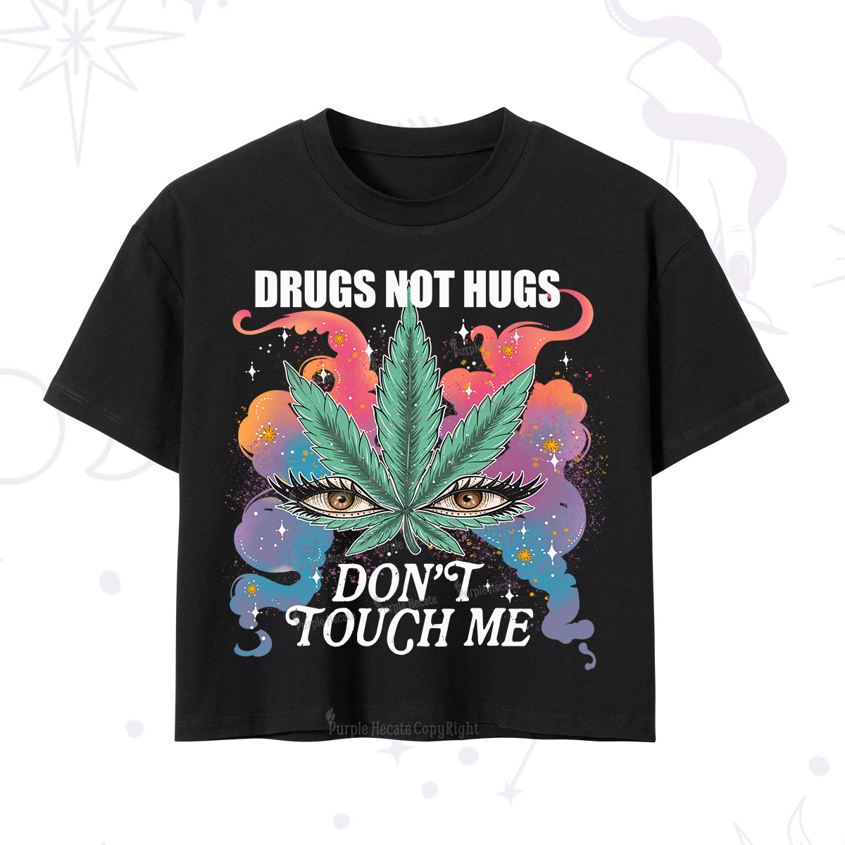 Purplehecate Drugs Not Hugs Crop T-Shirt