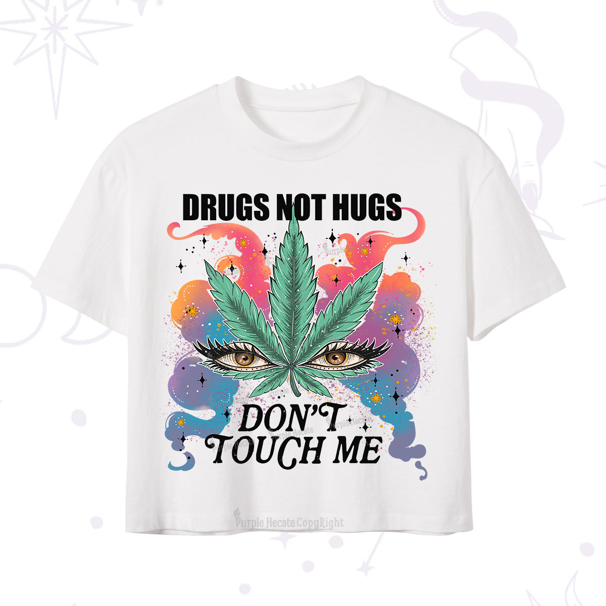 Purplehecate Drugs Not Hugs Crop T-Shirt