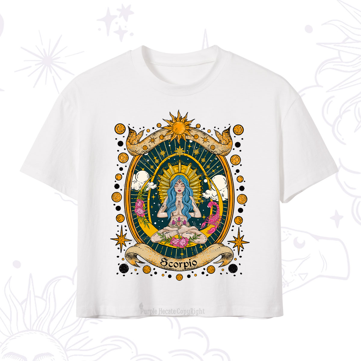 Purplehecate Scorpio Celestial Charm Zodiac Crop T-Shirt