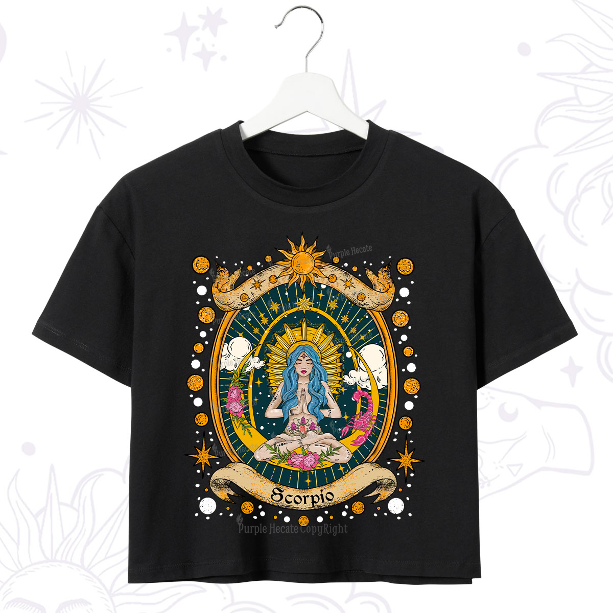 Purplehecate Scorpio Celestial Charm Zodiac Crop T-Shirt