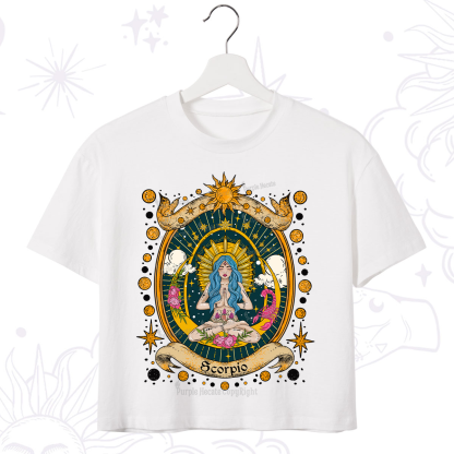 Purplehecate Scorpio Celestial Charm Zodiac Crop T-Shirt