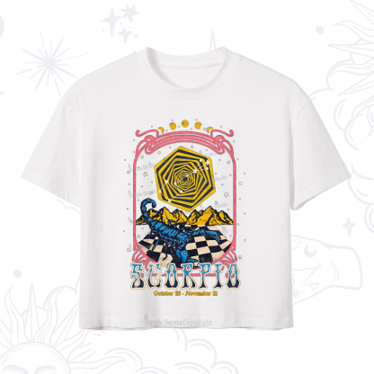 Purplehecate Scorpio Crew Zodiac Crop T-Shirt
