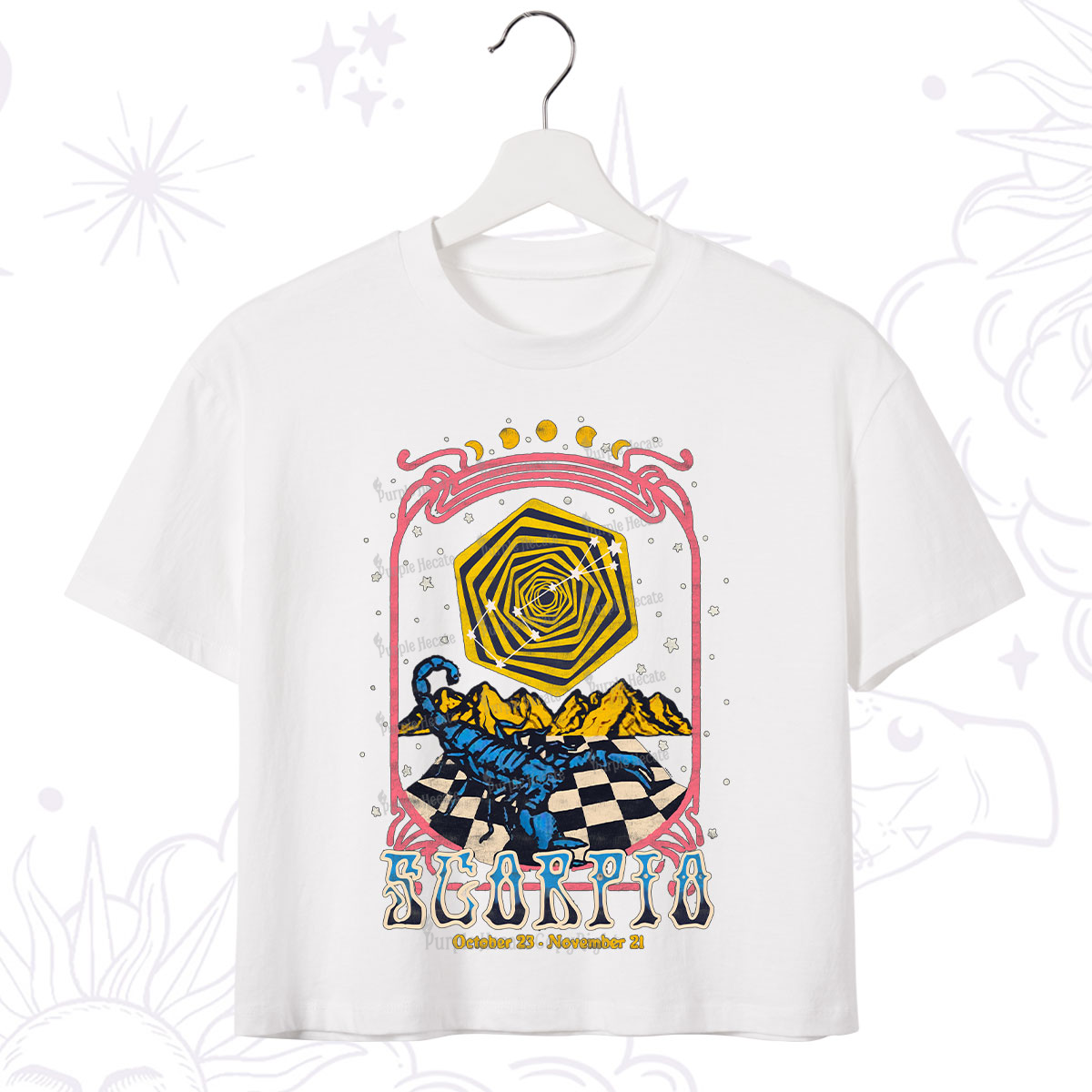 Purplehecate Scorpio Crew Zodiac Crop T-Shirt