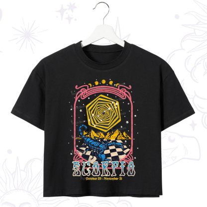 Purplehecate Scorpio Crew Zodiac Crop T-Shirt