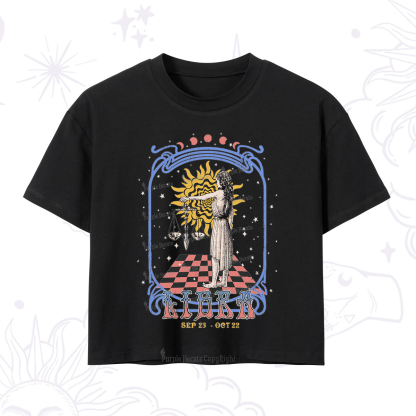 Purplehecate Libra Crew Zodiac Crop T-Shirt